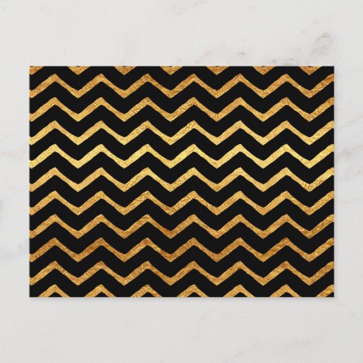 Gold Faux Foil Chevrons Metallic Chevron Pattern Briefkaart (Voorkant)