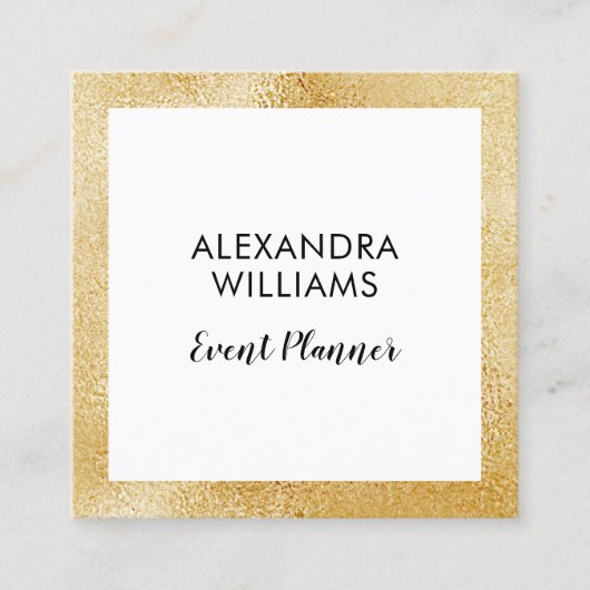 Gold Faux Foil Lijst Event Planner Visitekaartje (Voorkant)