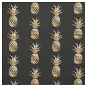 Gold Faux Foil Pineapple Fabric Stof (Swatch)