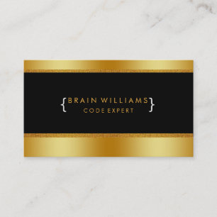 Gold Faux Foil Web Computer Professional Elegant Visitekaartje