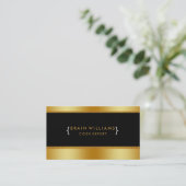 Gold Faux Foil Web Computer Professional Elegant Visitekaartje (Staand voorkant)