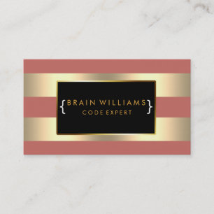 Gold Faux Foil Web Computer Professional Elegant Visitekaartje