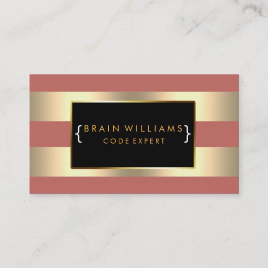 Gold Faux Foil Web Computer Professional Elegant Visitekaartje (Voorkant)