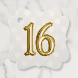 Gold Faux Folie 16 en Bokeh Shimmer Bedankjes Labels