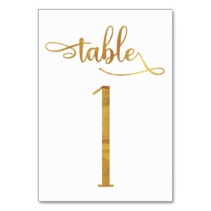 Gold faux folie 3.5x5 tafel nummer kaart Tabel 1