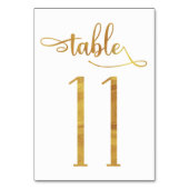Gold faux folie 3.5x5 tafel nummer | Tabel 11 Kaart (Voorkant)