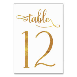 Gold faux folie 3.5x5 tafel nummer | Tabel 12 Kaart