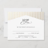 Gold Faux Folie Angles Art Deco RSVP Card (Voorkant)