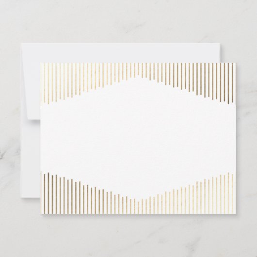 Gold Faux Folie Angles Art Deco RSVP Card (Achterkant)