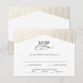 Gold Faux Folie Angles Art Deco RSVP Card (Voorkant / Achterkant)