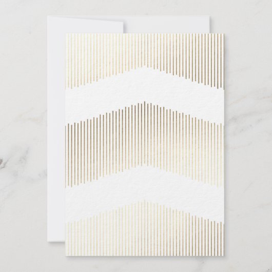 Gold Faux Folie Angles Art Deco Weddenschap Kaart (Achterkant)