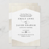 Gold Faux Folie Angles Art Deco Weddenschap Kaart (Voorkant / Achterkant)