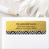 Gold Faux Folie Chevron Adres Label (Insitu)
