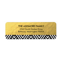 Gold Faux Folie Chevron Adres Label