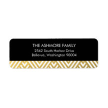 Gold Faux Folie Chevron Adres Label