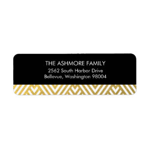 Gold Faux Folie Chevron Adres Label