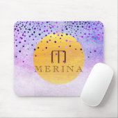 Gold Faux Folie Confetti Glitter Moon Personaliser Muismat (Met muis)