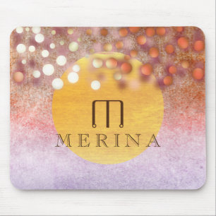 Gold Faux Folie Confetti Glitter Moon Personaliser Muismat