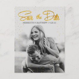 Gold Faux Folie Confetti Save the Date Briefkaart