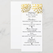 Gold Faux Folie Kijk Moderne bloemen in menu (Voorkant / Achterkant)