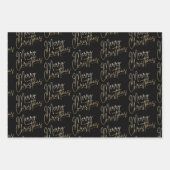 Gold Faux Folie Merry kerst Inpakpapier Vel (Voorkant 3)