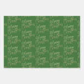 Gold Faux Folie Merry kerst Inpakpapier Vel (Voorkant 3)