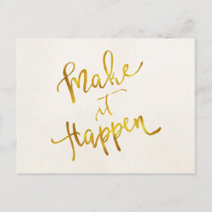 Gold Faux Folie metallische motivatie Briefkaart