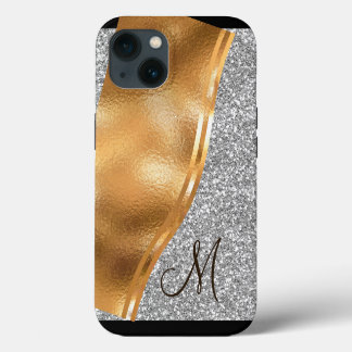 Gold Faux Folie, naam en monogram Hoesje-Mate iPho iPhone 13 Hoesje