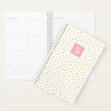 Gold Faux Folie Polka Dot Monogram Kalender Planne