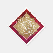 Gold Faux-Folie Prettige feestdagen op rode Waterv Servet (Hoek)