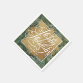 Gold Faux Folie Prettige feestdagen Palm Fronds Servet (Hoek)