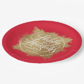 Gold Faux Folie Prettige feestdagen Red Papieren Bordje (Gekanteld)