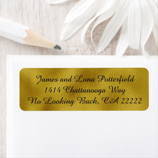 Gold faux folie Return Address Labels (Insitu)