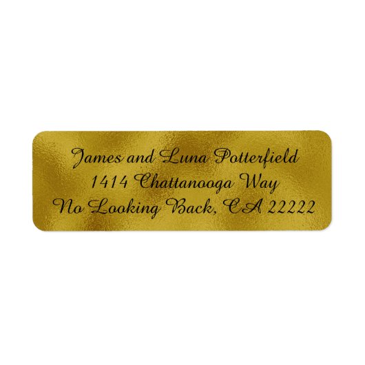 Gold faux folie Return Address Labels (Voorkant)