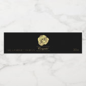 Gold Faux Folie Roos Waterfles Etiket (Enkel label)
