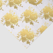 Gold Faux Folie Shiny Glam Roos Monogram Aangepast Tissuepapier (Detail)