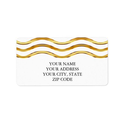 Gold Faux Folie Stripes Etiket (Voorkant)