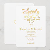 Gold Faux Folie Typography Wedding Invitation Kaart (Voorkant / Achterkant)