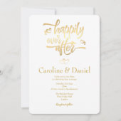 Gold Faux Folie Typography Wedding Invitation Kaart (Voorkant)