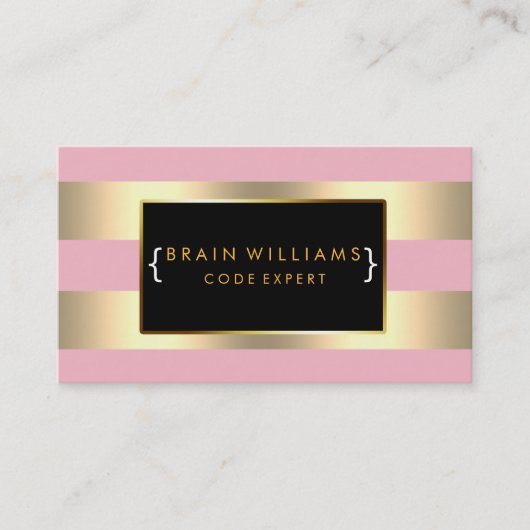 Gold Faux Folie Web Computer Professional Elegant Visitekaartje (Voorkant)