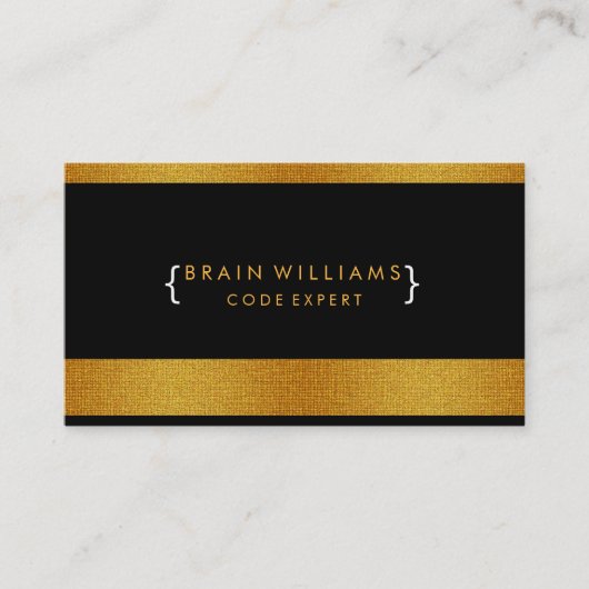 Gold Faux Folie Web Computer Professional Elegant Visitekaartje (Voorkant)