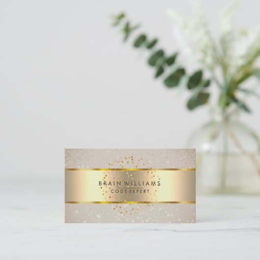 Gold Faux Folie Web Professional Minimal elegant Visitekaartje (Staand voorkant)