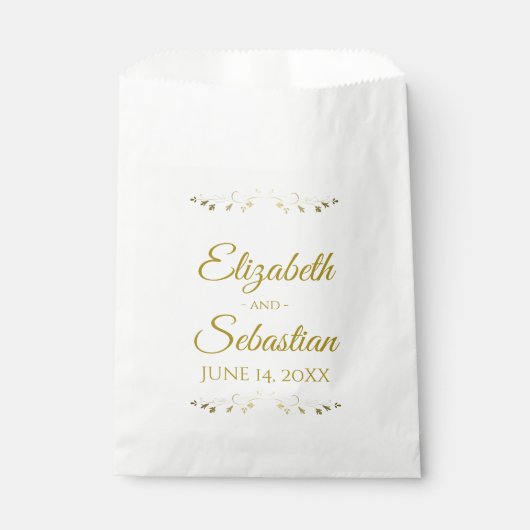 Gold Faux Folie Wedding Favor Bags Bedankzakje (Voorkant)
