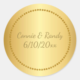 Gold Faux Folie Wedding Sticker