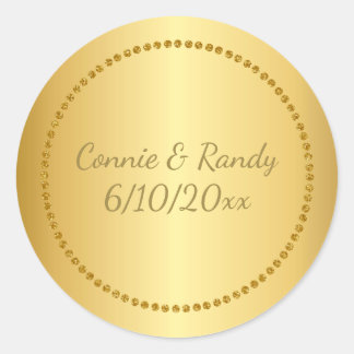 Gold Faux Folie Wedding Sticker