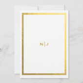 Gold Faux Folie White Elegant Minimal Wedding Kaart (Achterkant)