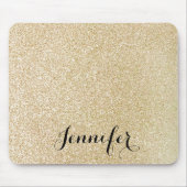 Gold Faux Glitter Aangepaste scriptnaam Muismat (Voorkant)