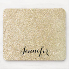 Gold Faux Glitter Aangepaste scriptnaam Muismat