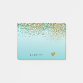 Gold Faux Glitter Aqua Ombre - Aangepast Post-it® Notes