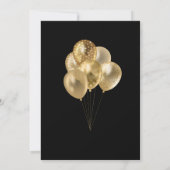 Gold Faux Glitter Balloon Birthday Party Kaart (Achterkant)